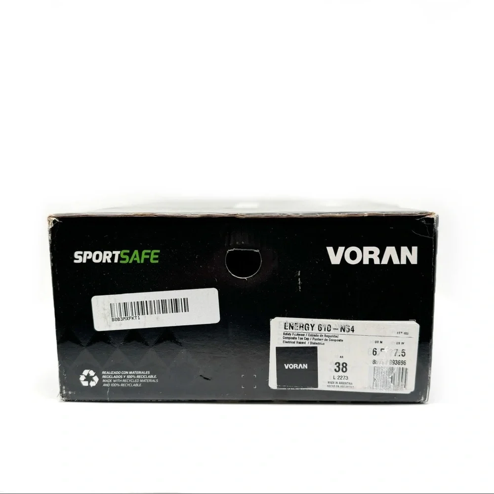 Voran Sportsafe Energy 610 N Work Sneaker Safety Toe Shoes Size 7.5 Black Suede